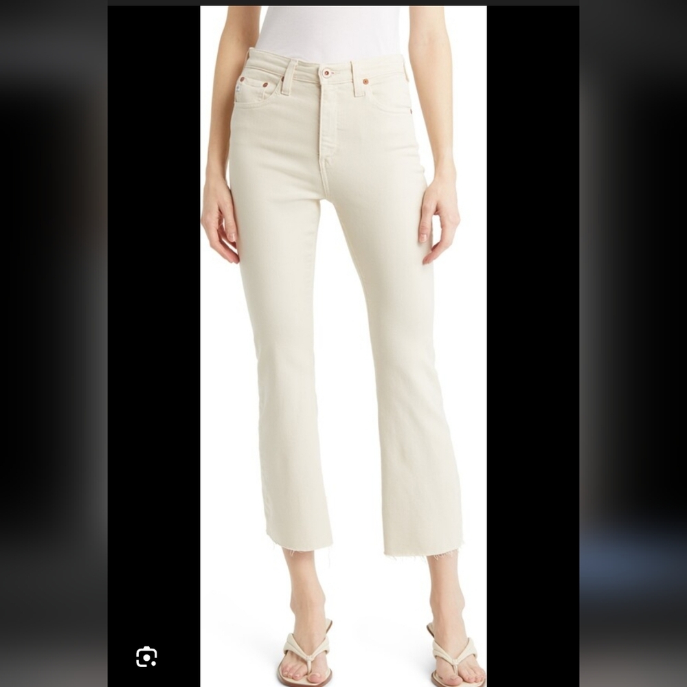 AG Adriano Goldschmied Farrah Bootcut Highrise White Ankle Jeans Sz 28 NWOT